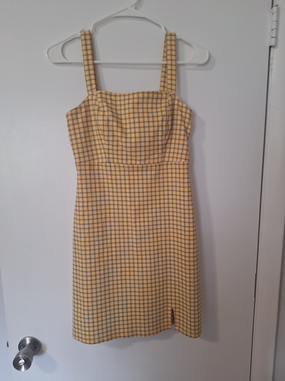 Hollister Yellow and Black Plaid Tank Top Style Mini Dress Size XS